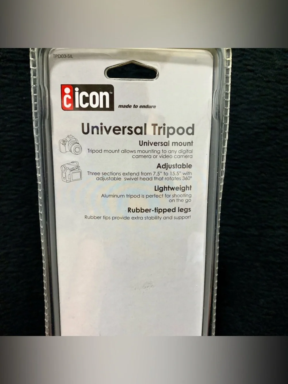Icon Camera Accessory Bundle Tripod + SDHC Card Reader + Memory Card Case NEW